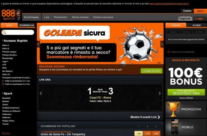 scommesse sportive, 888sport