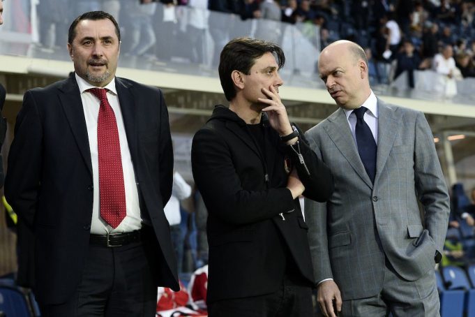 Massimiliano Mirabelli, Vincenzo Montella e Marco Fassone (Insidefoto.com)