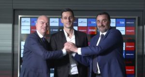 Marco Fassone, Nikola Kalinic e Massimiliano Mirabelli