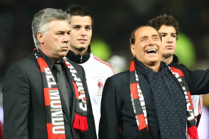 Carlo Ancelotti e Silvio Berlusconi ai tempi del Milan (Insidefoto.com)