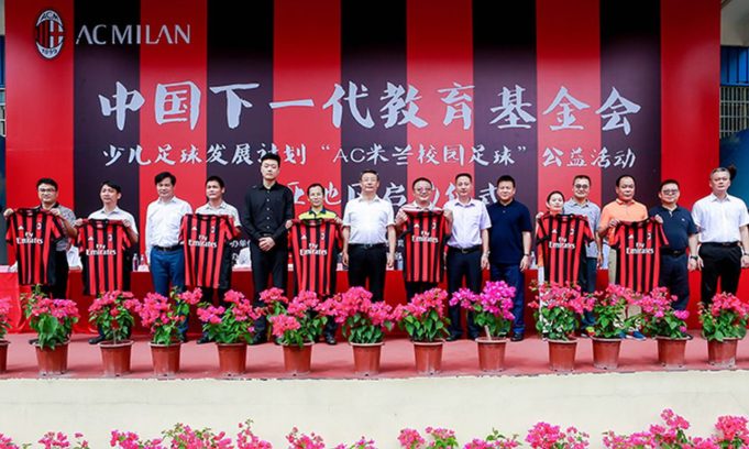 milan partnership cina scuole calcio